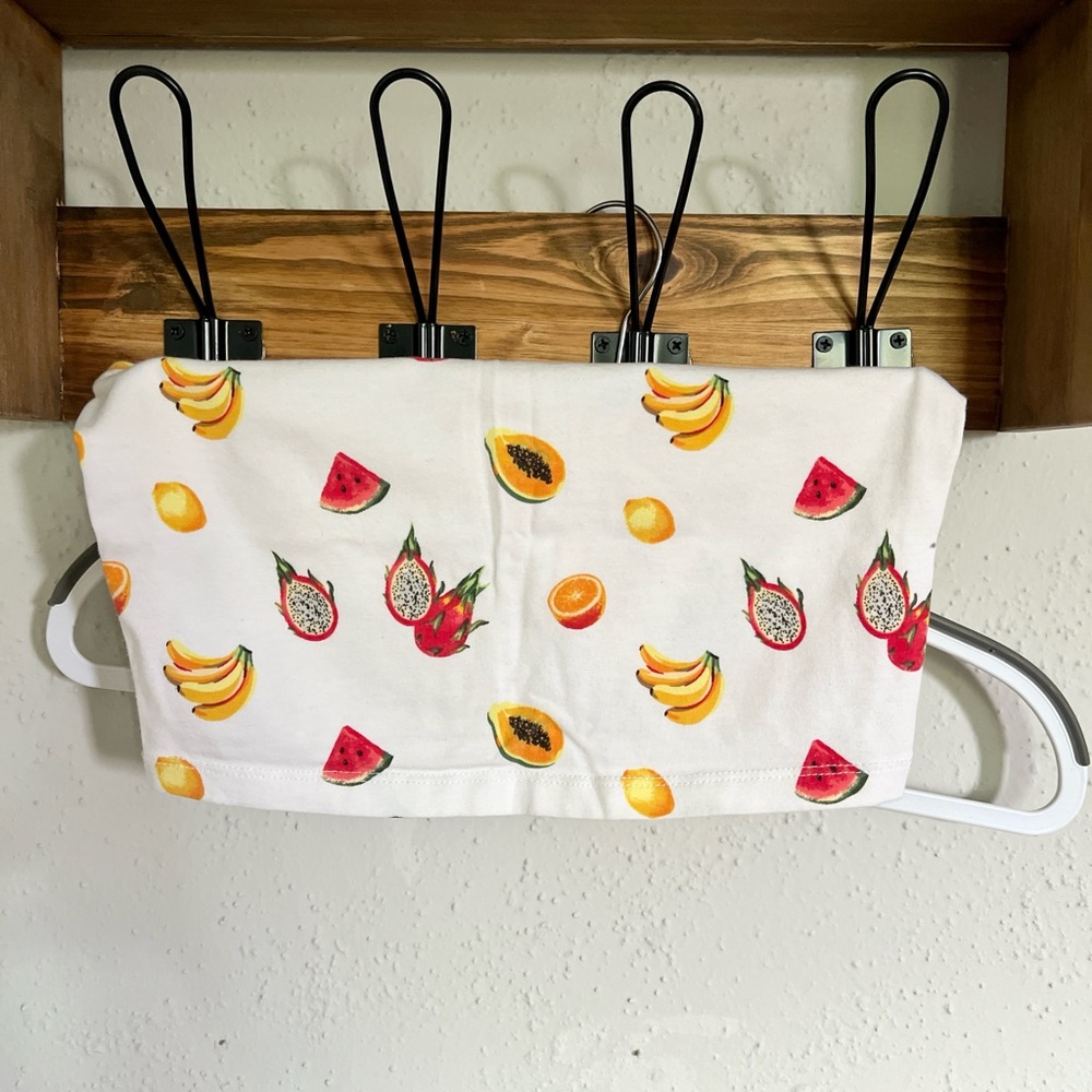 Fruit Print White Tube Top